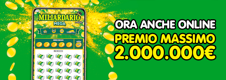 Il Miliardario Mega da 10€: gioca al Gratta e Vinci online Gratta e Vinci