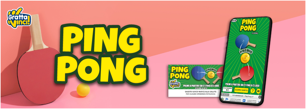 Ping Pong da 0,50€ online: gioca qui al Gratta e Vinci Gratta e Vinci