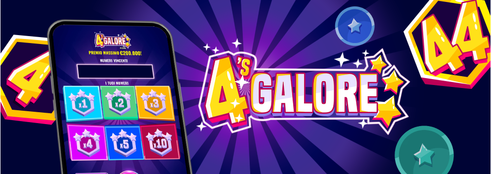 4's Galore: gioca al Gratta e Vinci online con premi fino a 200.000€ Gratta e Vinci