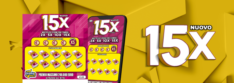Nuovo 15X da 3€ online: gioca qui al Gratta e Vinci Gratta e Vinci