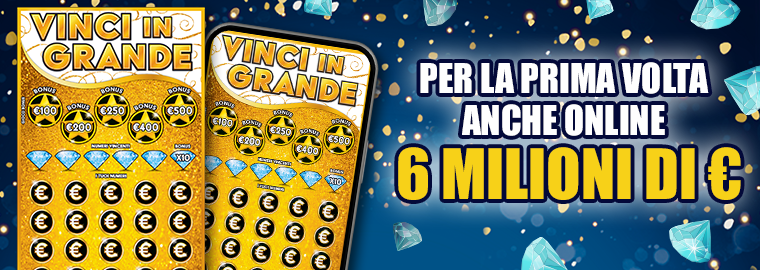Vinci in Grande da 25€ online: gioca qui al Gratta e Vinci Gratta e Vinci