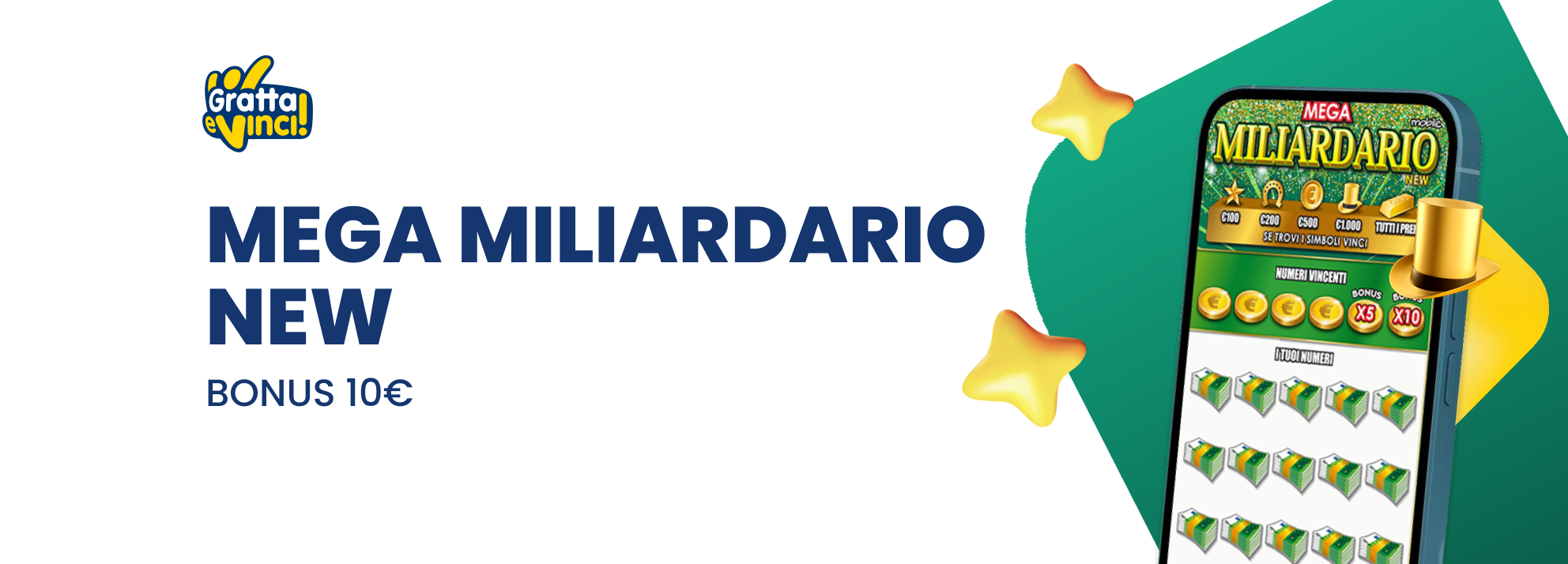 Bonus 10 euro Mega Miliardario New Bonus 10 euro Mega Miliardario New